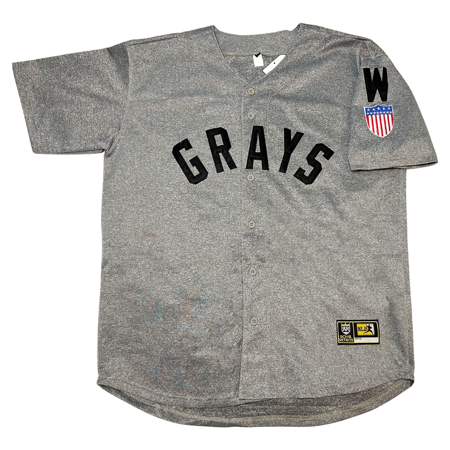 1944 Washington Homestead Grays NLB Jersey pepper gray with navy Grays Royal Retros