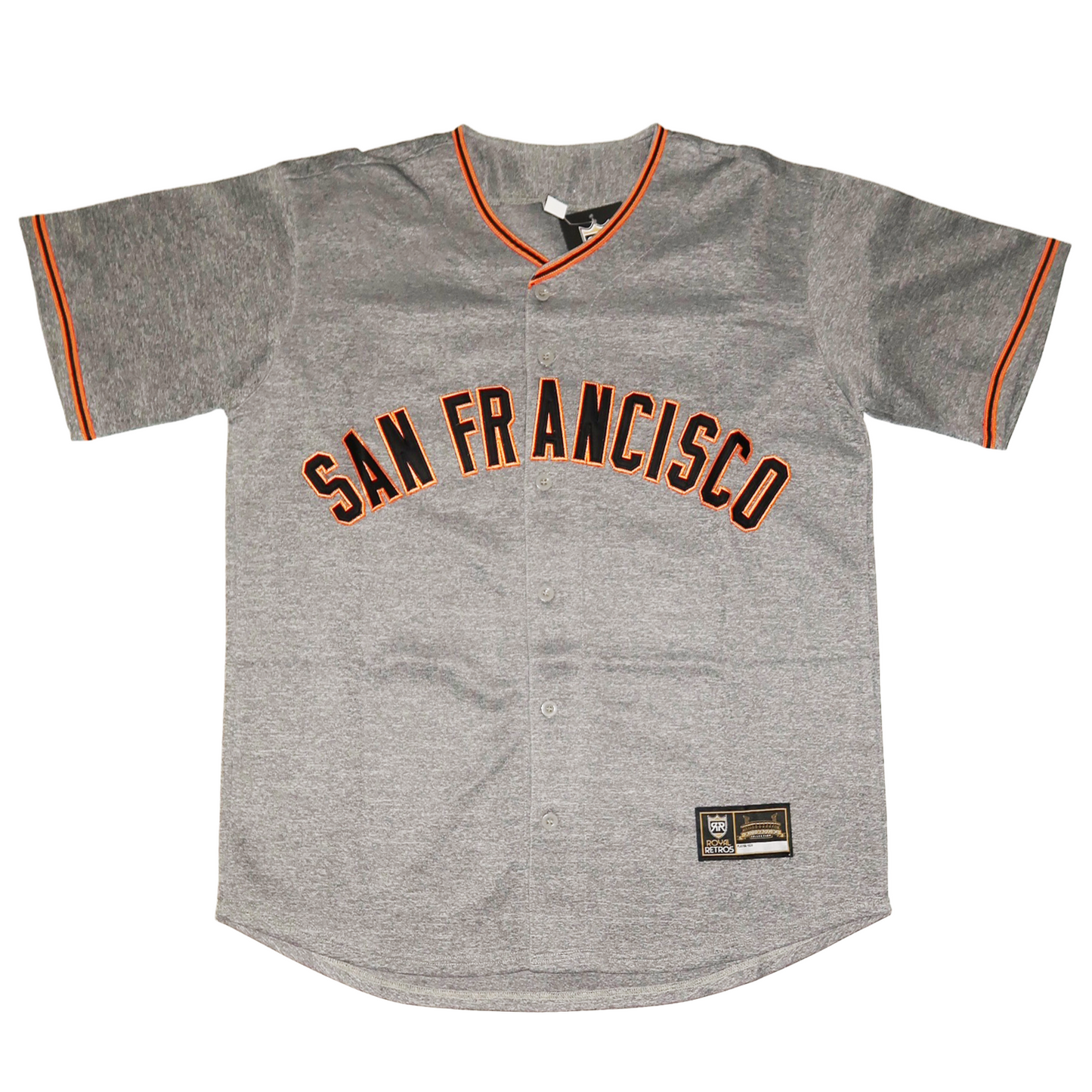 San Francisco Button Down Baseball Jersey Small / Gray (wool pattern) Jerseys