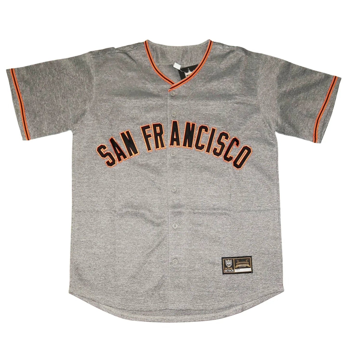 San Francisco Button Down Baseball Jersey Small / Gray (wool pattern) Jerseys