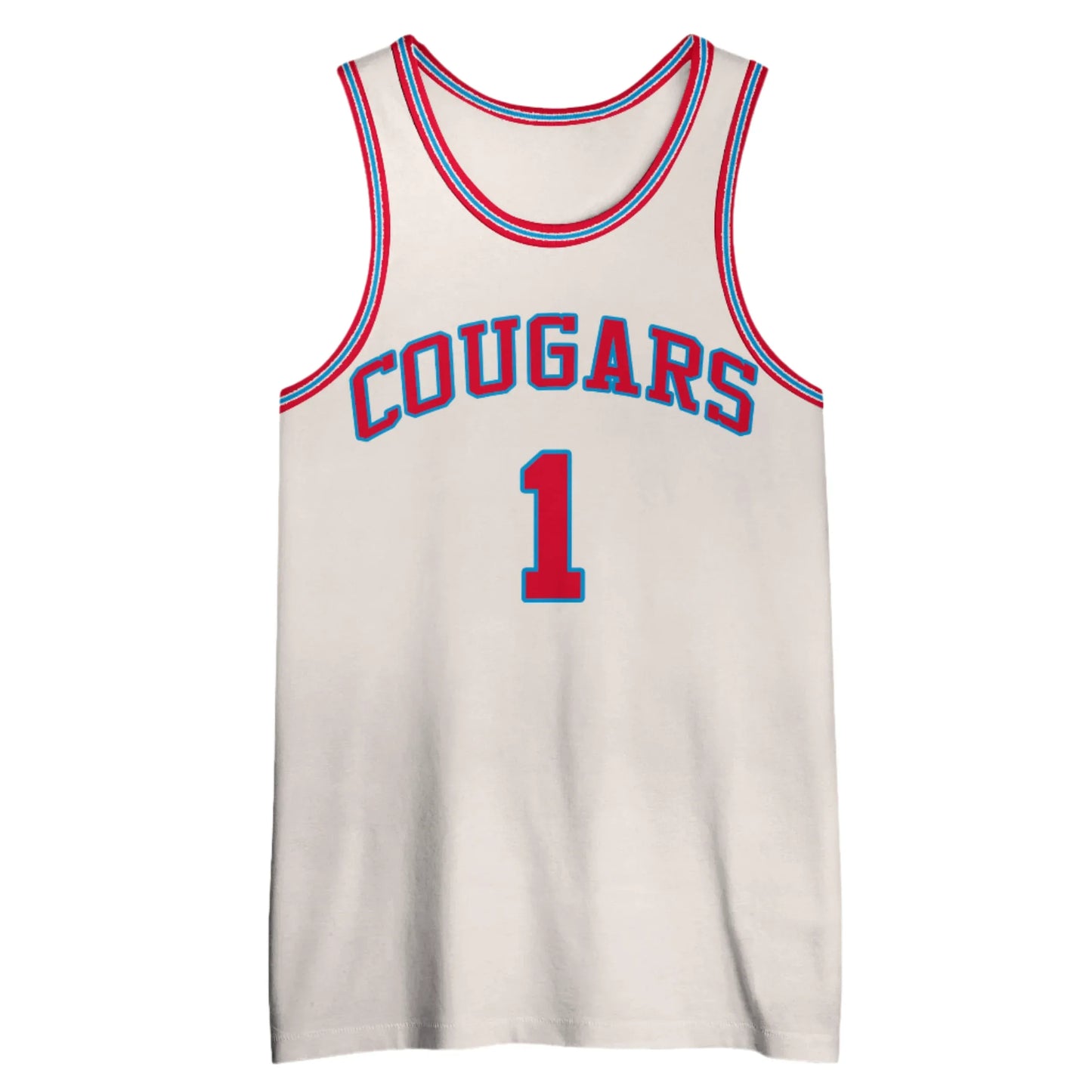 White Carolina Cougars jersey from 1969 featuring Larry Brown design and style