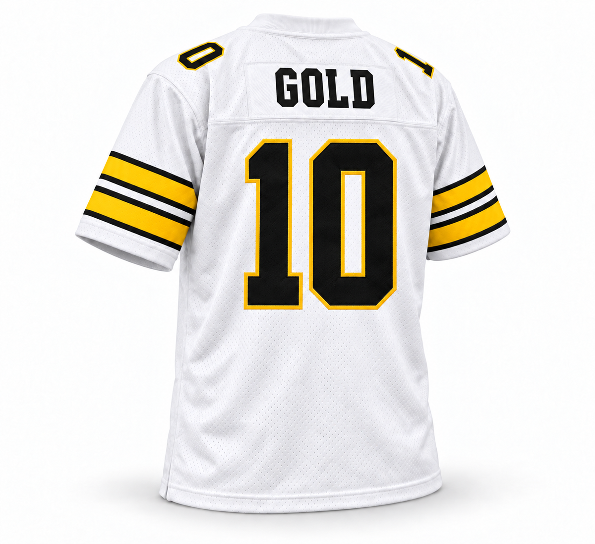 1983 Denver Gold USFL jersey — white back, Gold name and number 10