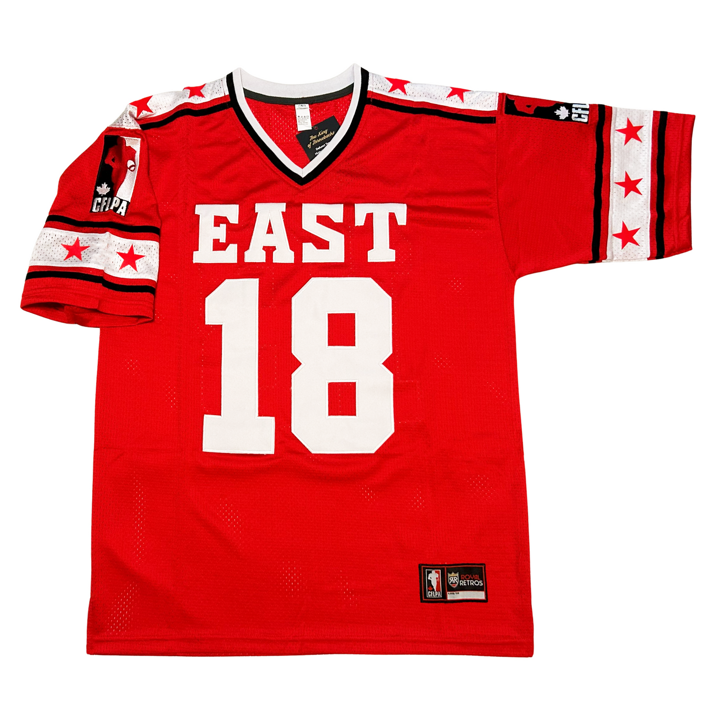 Red 1983 CFLPA All-Star Jersey featuring white stars design for hockey fans