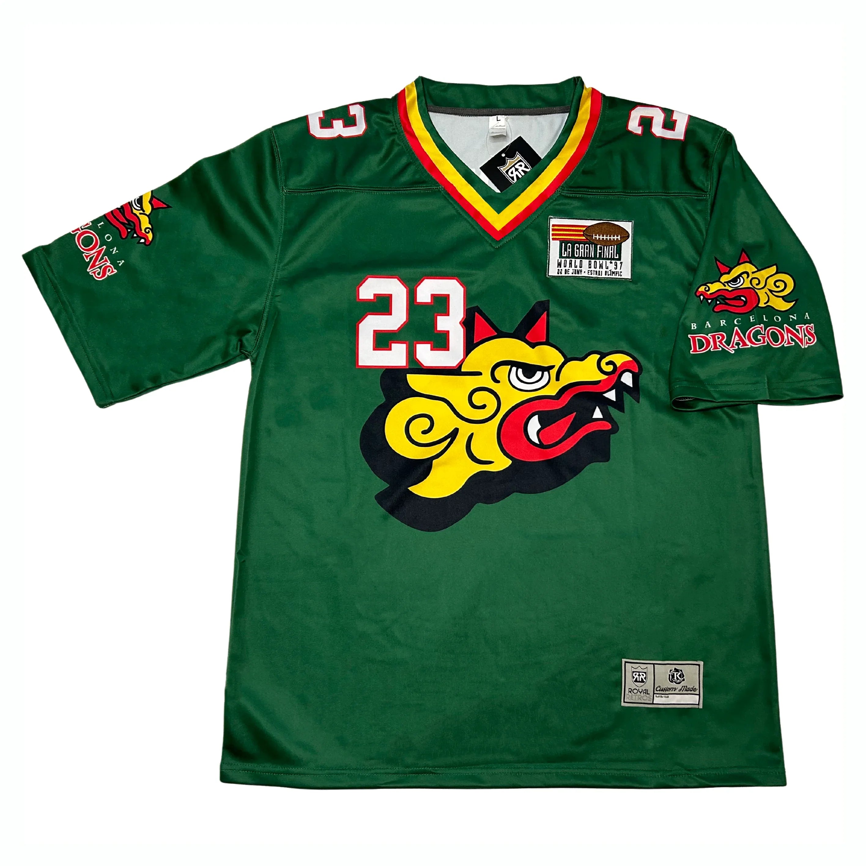 barcelona dragons football helmet Mini | WLAF The Dragons were folded when NFL Europe contracted from six teams to five after the 2003 season BARCELONA DRAGONS 1991-1992 green mask