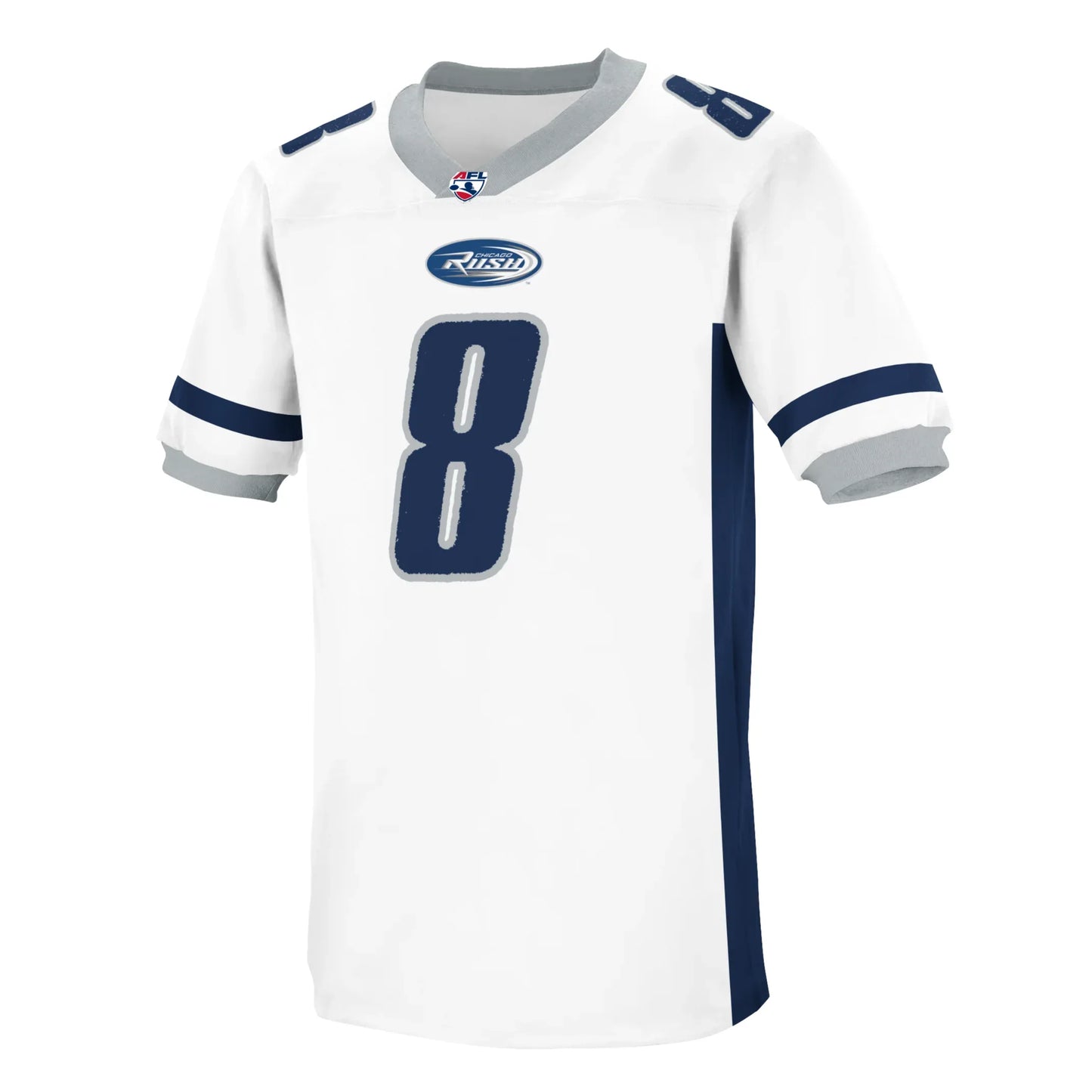 Chicago Rush AFL Jersey #8 white Royal Retros
