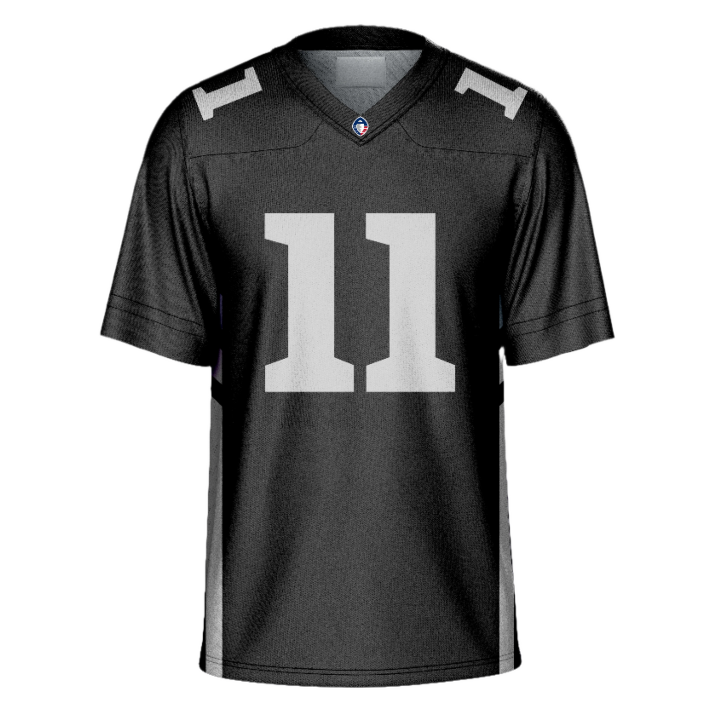 Birmingham Iron Jersey - Jerseys - AAF - Black with silver trim on sides. #11 in silver n chest and shoulders. Royal Retros
