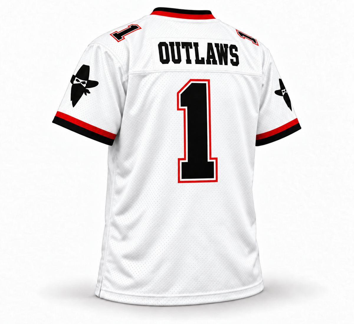 Arizona Outlaws 1985 USFL Jersey — White Back — Outlaws — Number 1