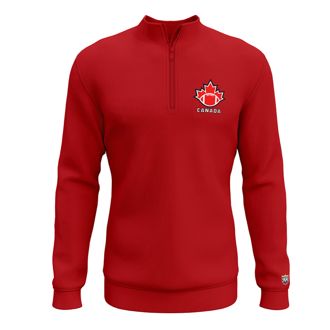 Football Canada Quarter-Zip Sweatshirt - S / Red - Sweatshirts