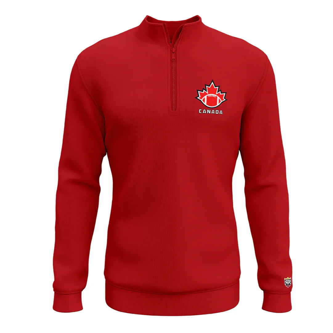 Football Canada Quarter-Zip Sweatshirt - S / Red - Sweatshirts