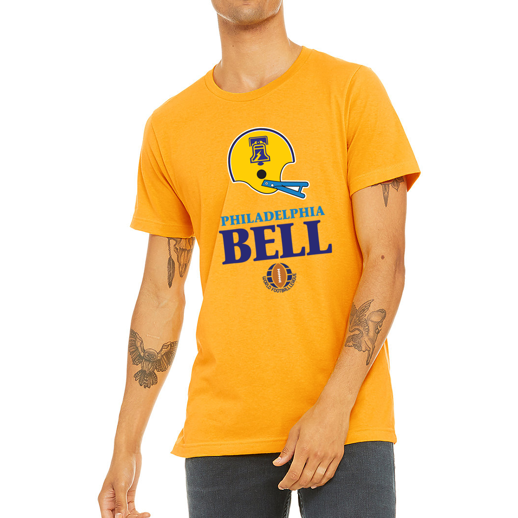 Philadelphia Bell WFL T-shirt gold Royal Retros