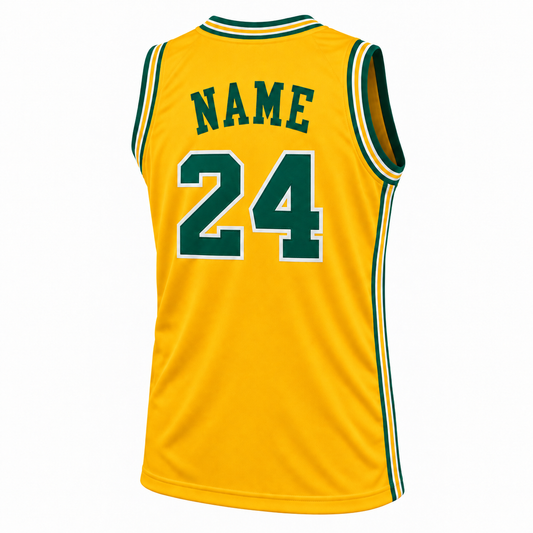 Oakland Oaks ABA jersey, yellow back, name and number 24