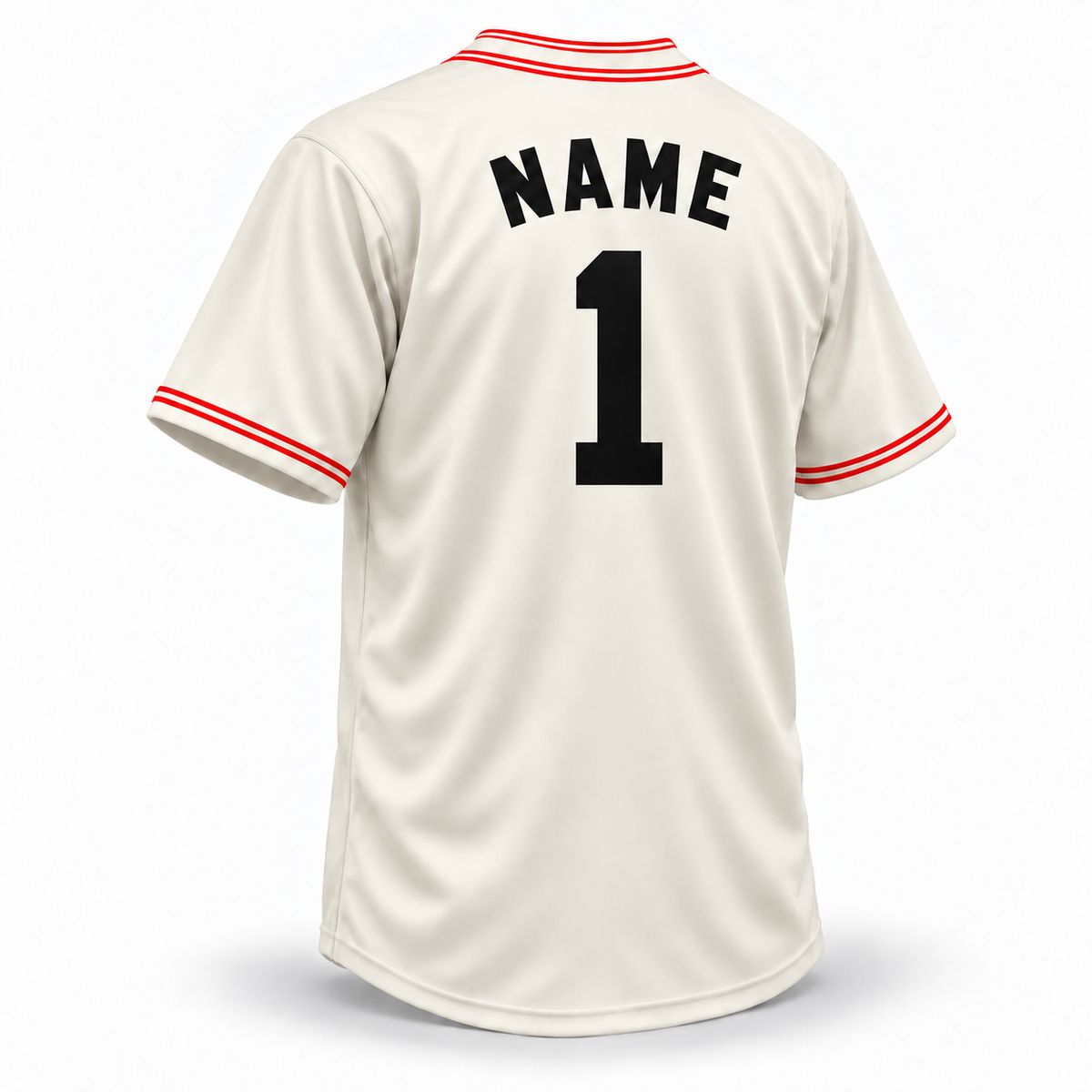 Philadelphia Stars NLB Jersey — cream back with black NAME and number 1 and red and cream piping
