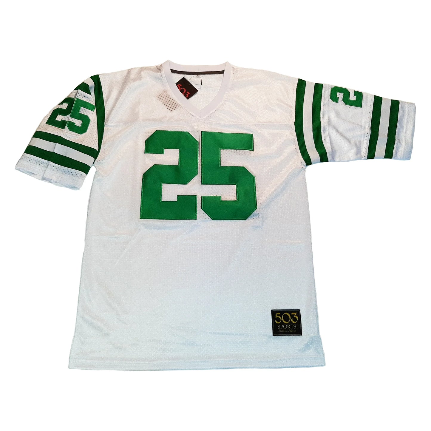 Green and White Football Jersey - Small / White (shoulder stripes) - Jerseys