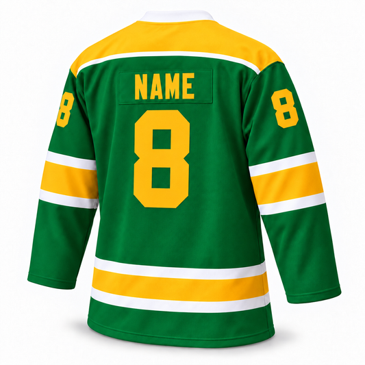 Salt Lake Golden Eagles 1970s green back hockey jersey mockup