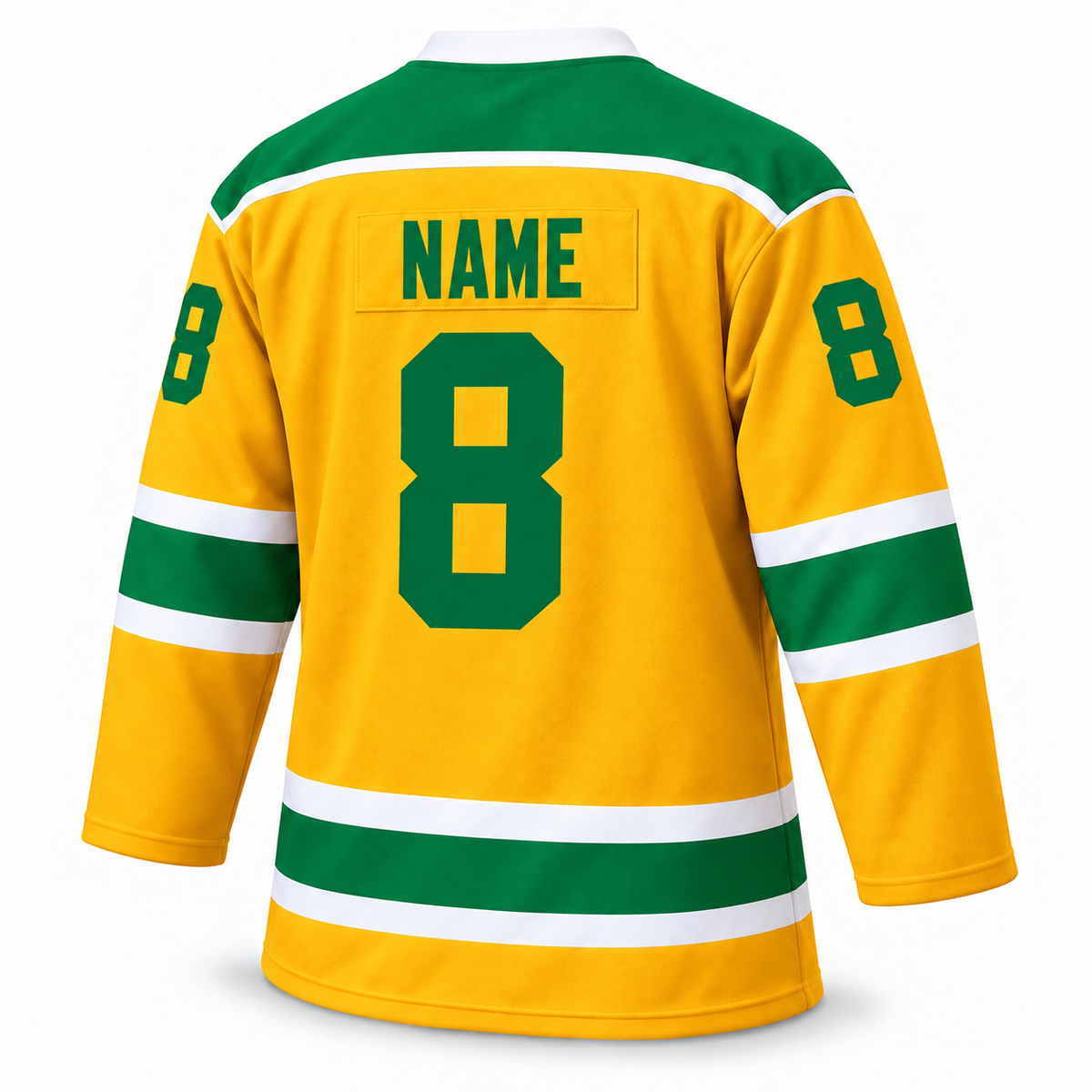 Salt Lake Golden Eagles 1970s yellow back hockey jersey mockup