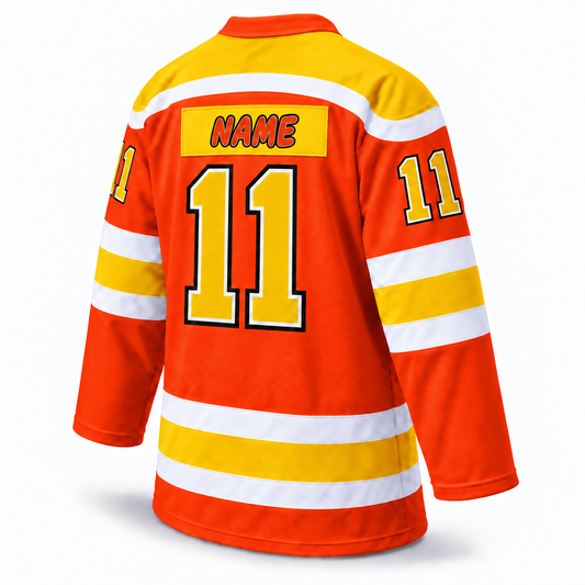 Vancouver Blazers custom hockey jersey orange back