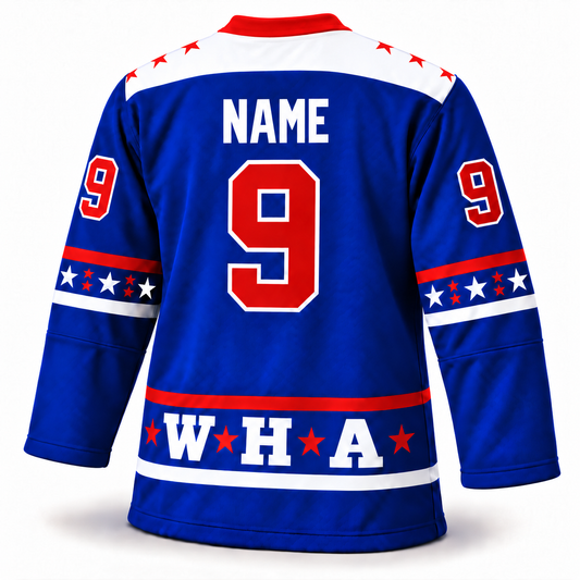 WHA All-Star blue jersey back, NAME 9