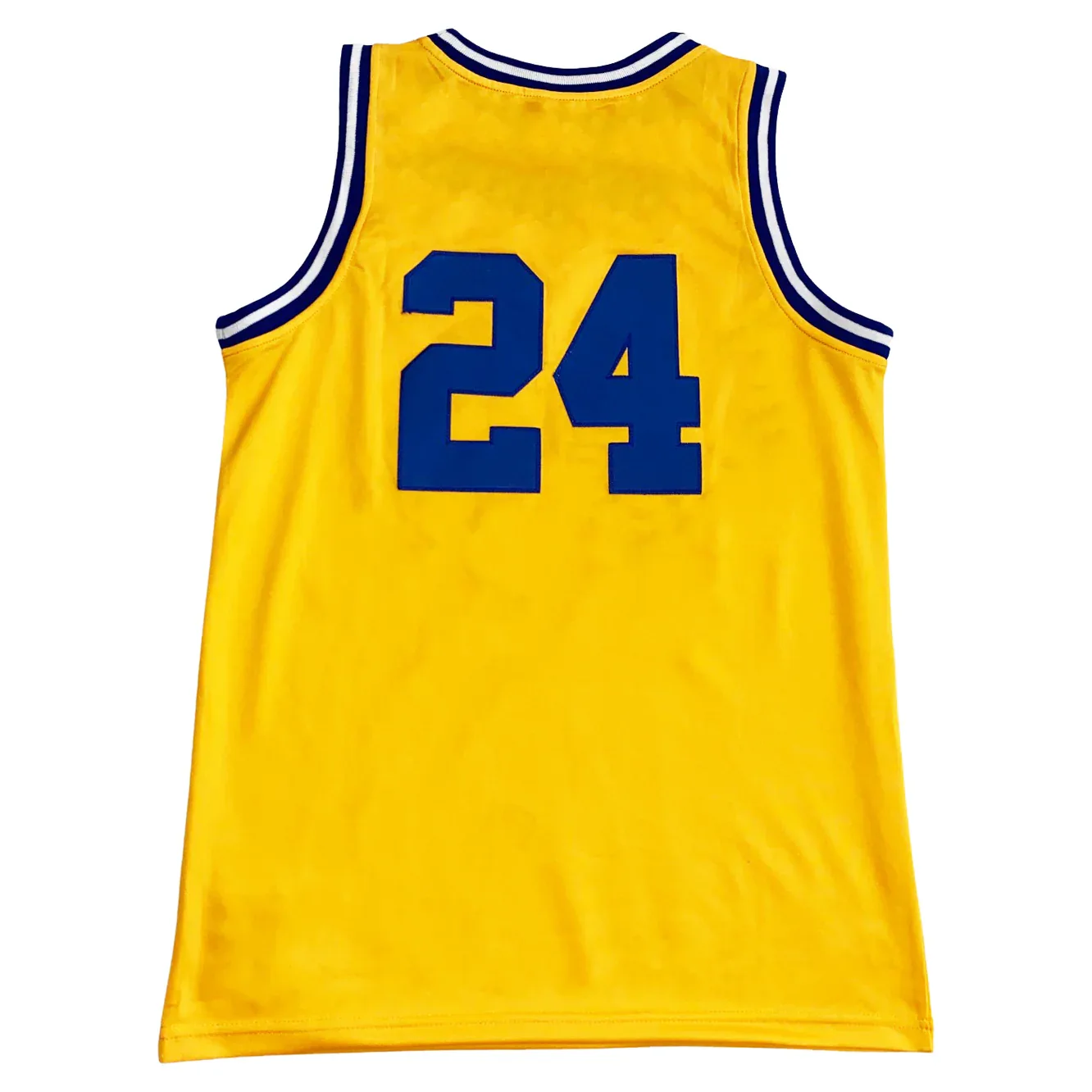 Yellow basketball jersey with number 24, heavyweight sewn tackle, free customization included