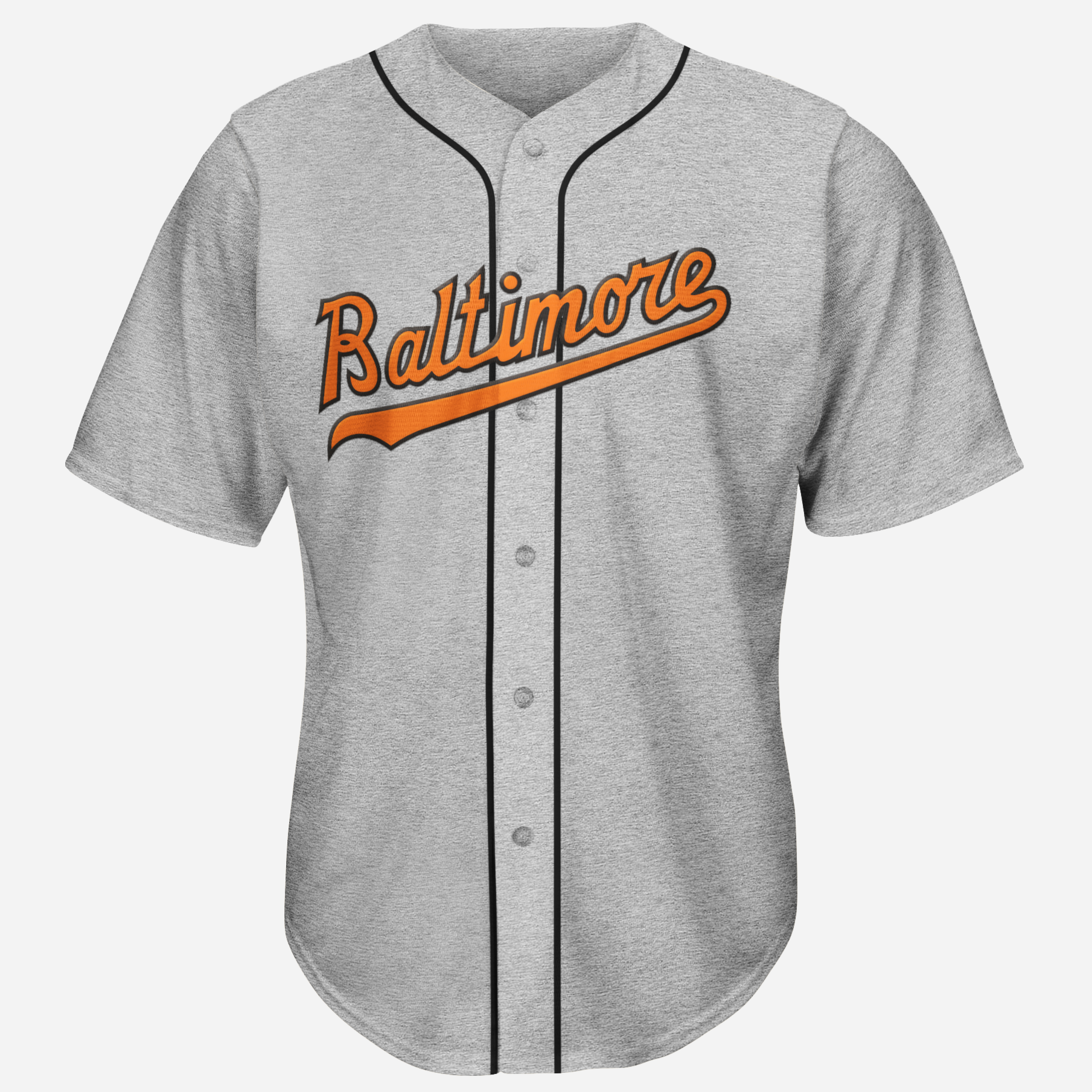 Baltimore Baseball Jersey - Gray - 3XL - Royal Retros