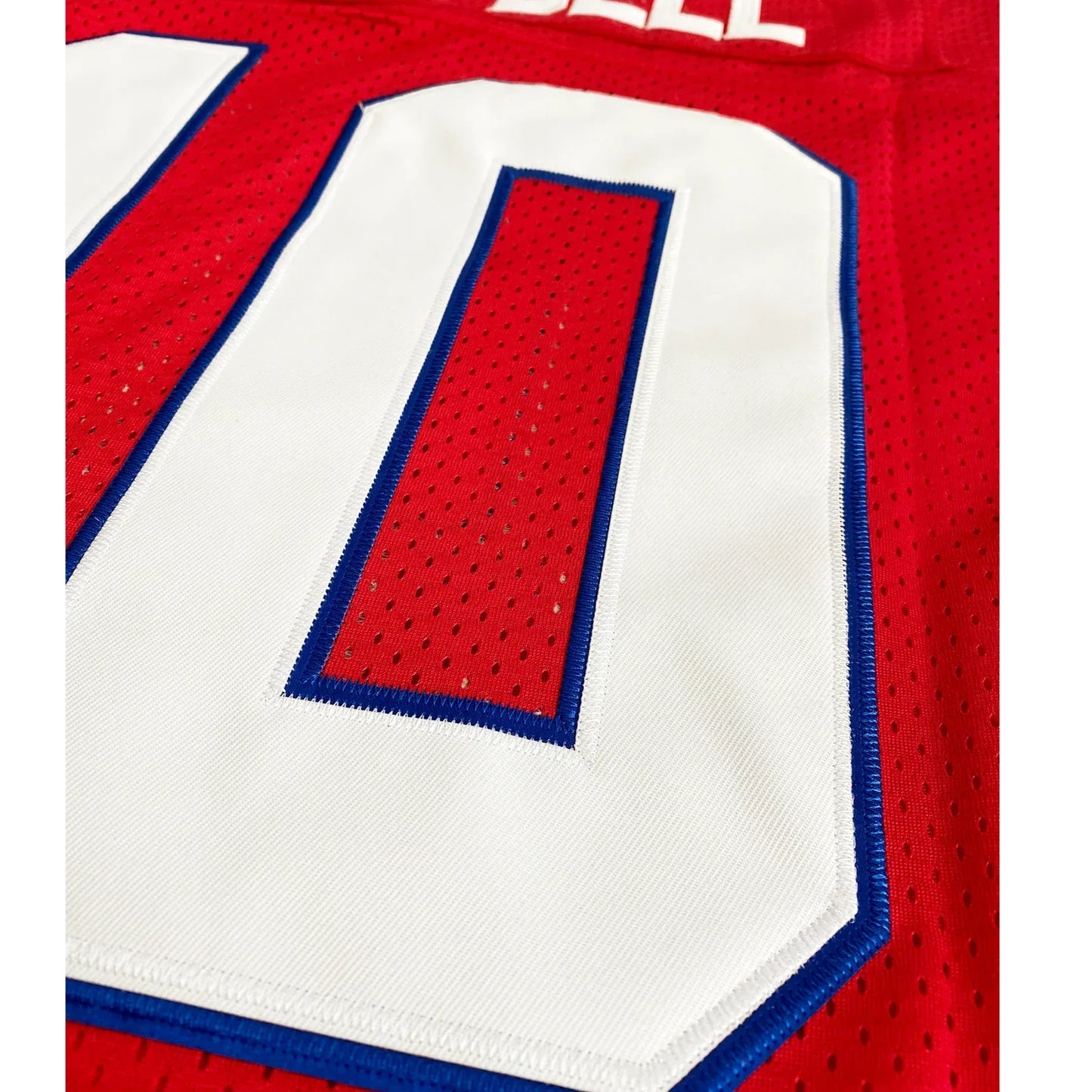 1984 Chicago Blitz USFL Jersey red with white numbers with blue trim and white lettering close-up Royal Retros