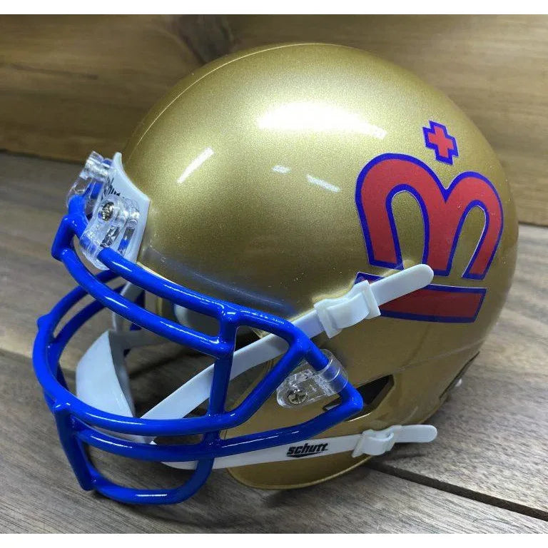 London Monarchs Mini Helmet gold with red and blue logo Royal Retros