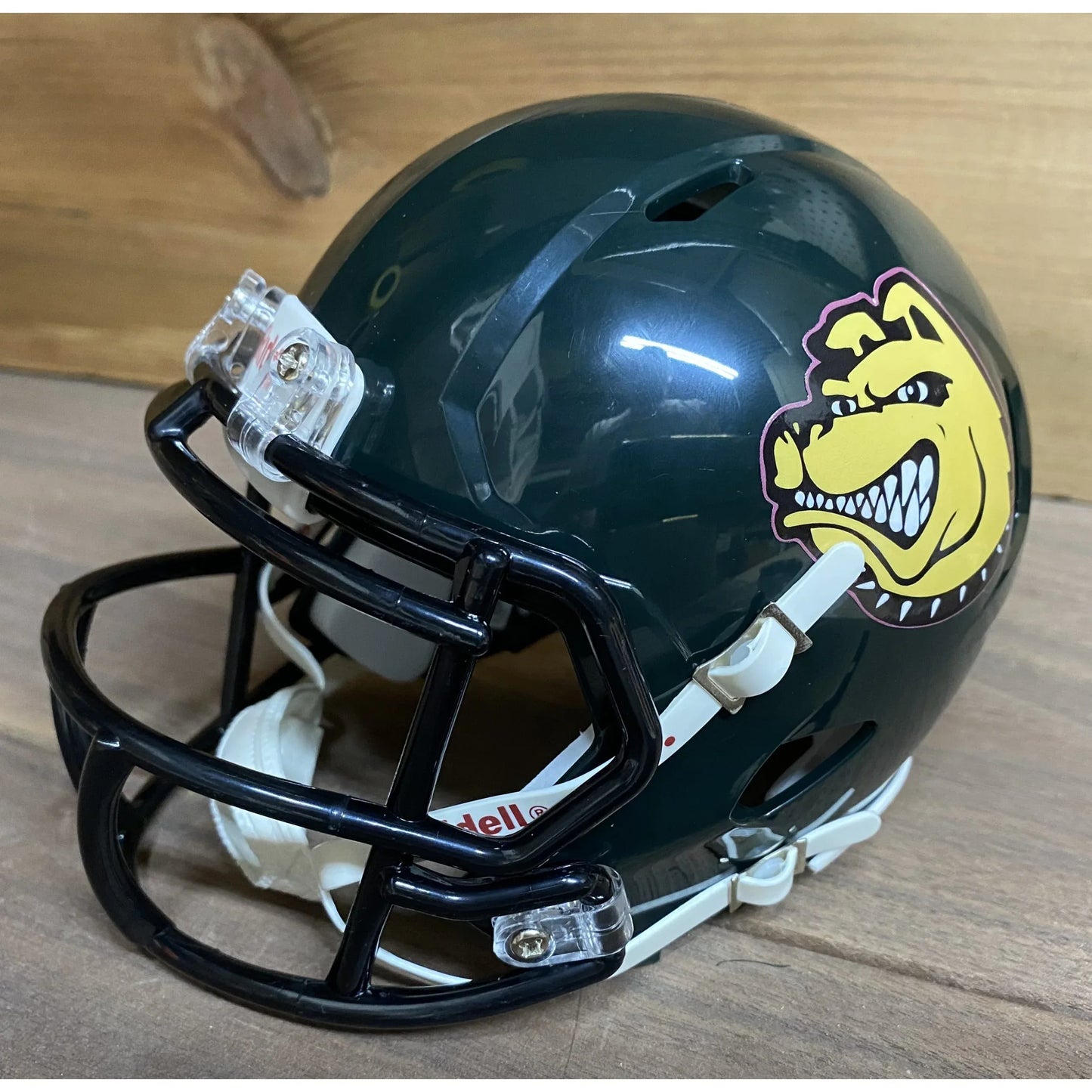 Memphis Mad Dogs Mini Helmet green with gold dog logo Royal Retros