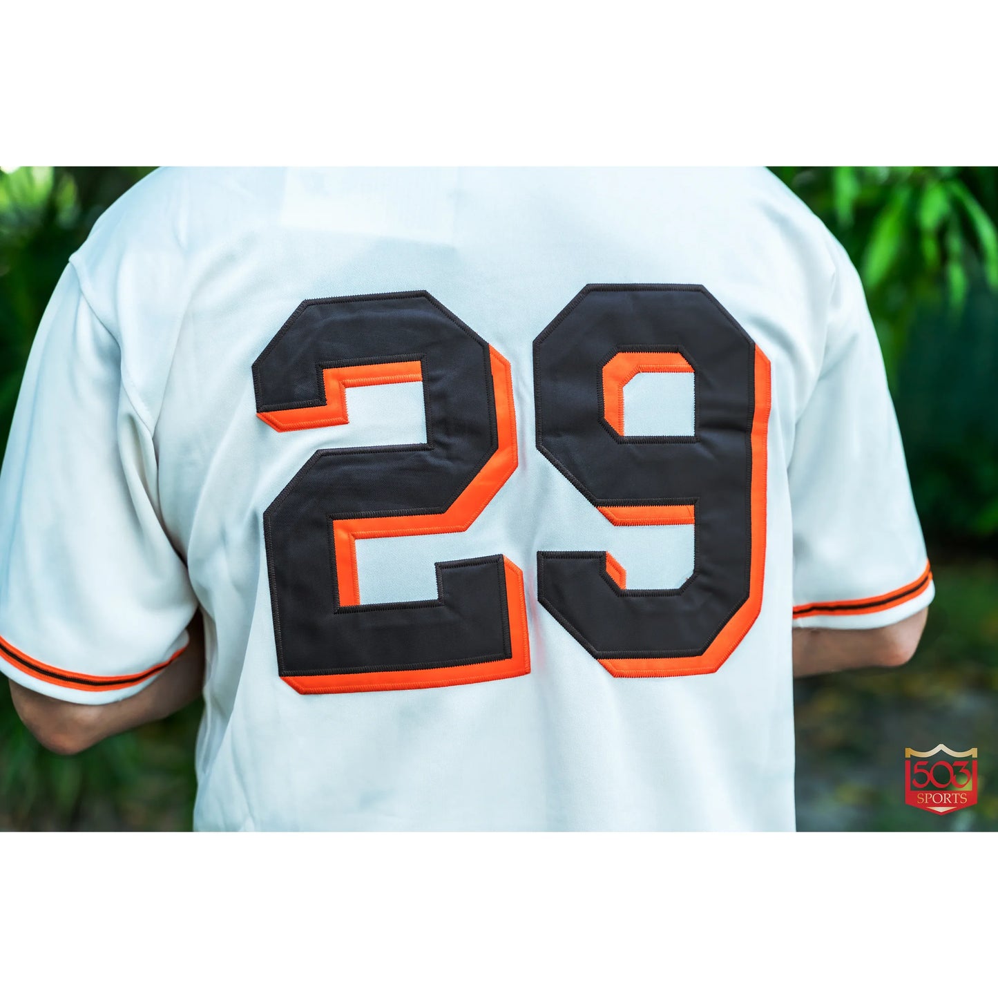 St Louis Browns Block Letters Jersey white home back #29 in brown with orange trim Royal Retros