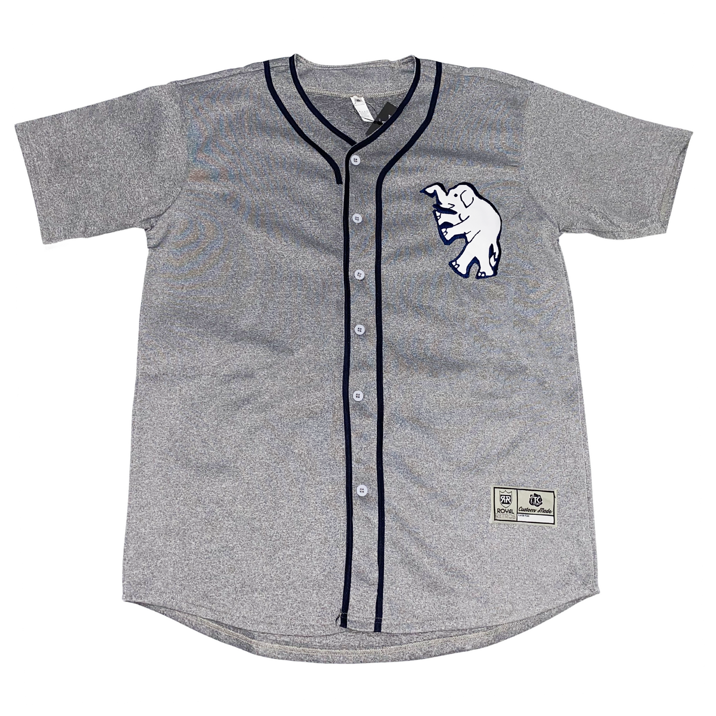 Gray Elephant Baseball Jersey featuring a stylish elephant logo design