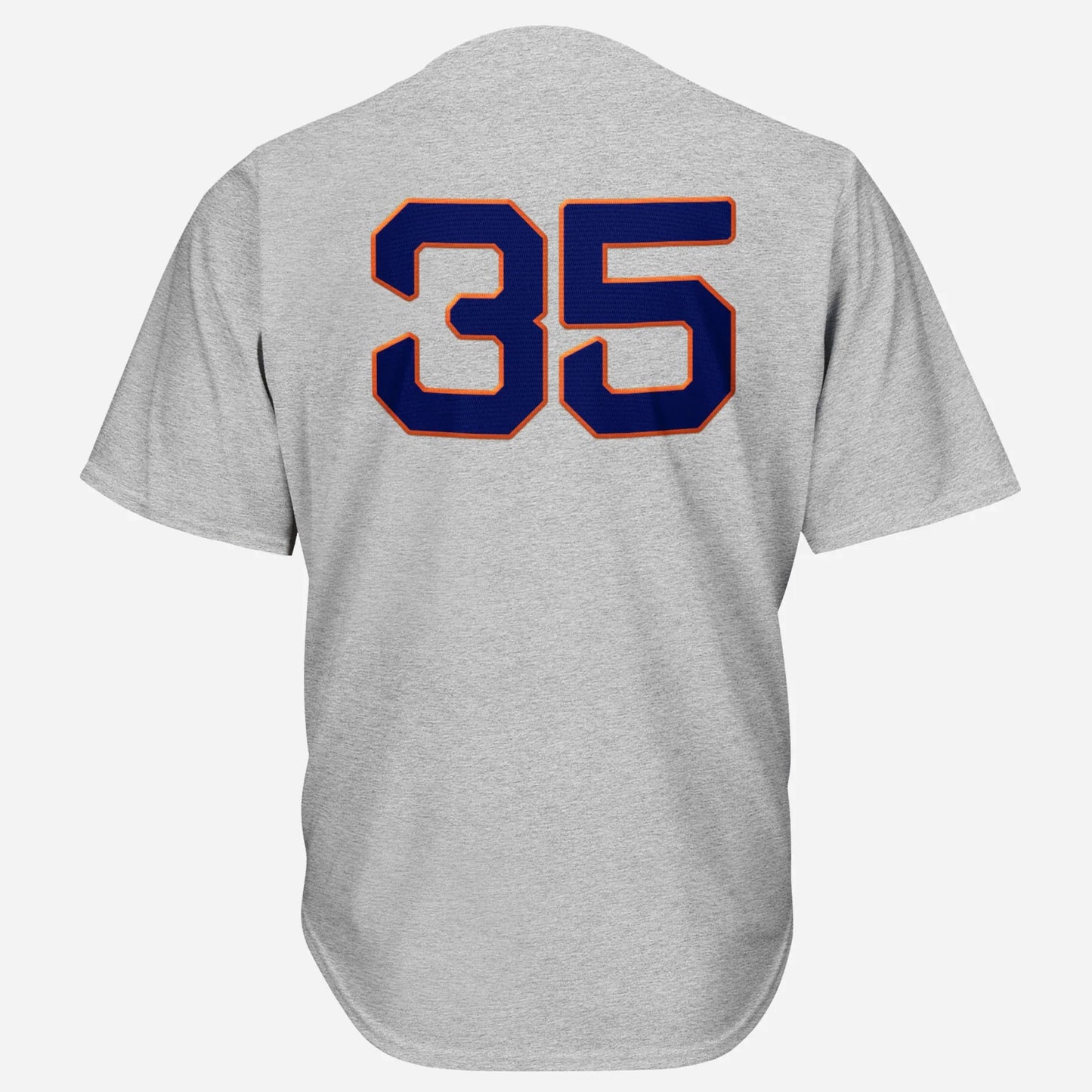 Houston 1970s road jersey back number 35 in navy with orange trim Royal Retros