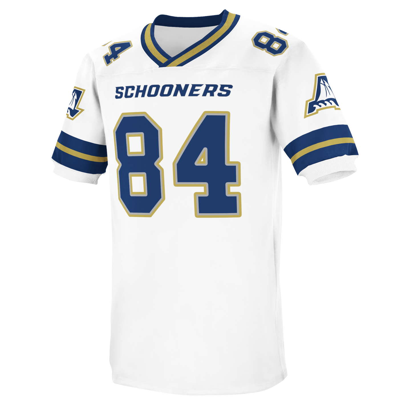 Atlantic Schooners Jersey white with blue #84 Royal Retros