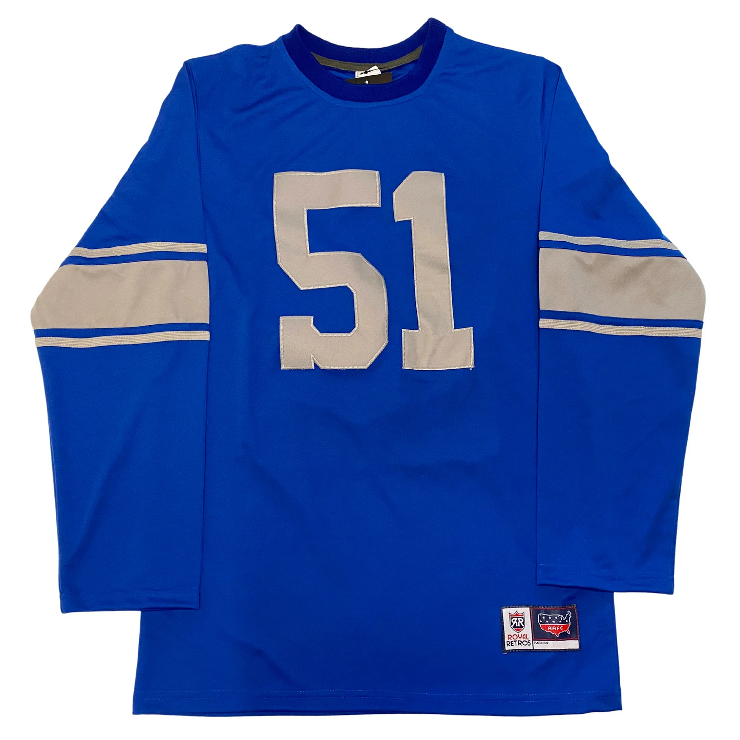 Buffalo Bisons AAFC Jersey blue with silver numerals and trim #51 Royal Retros