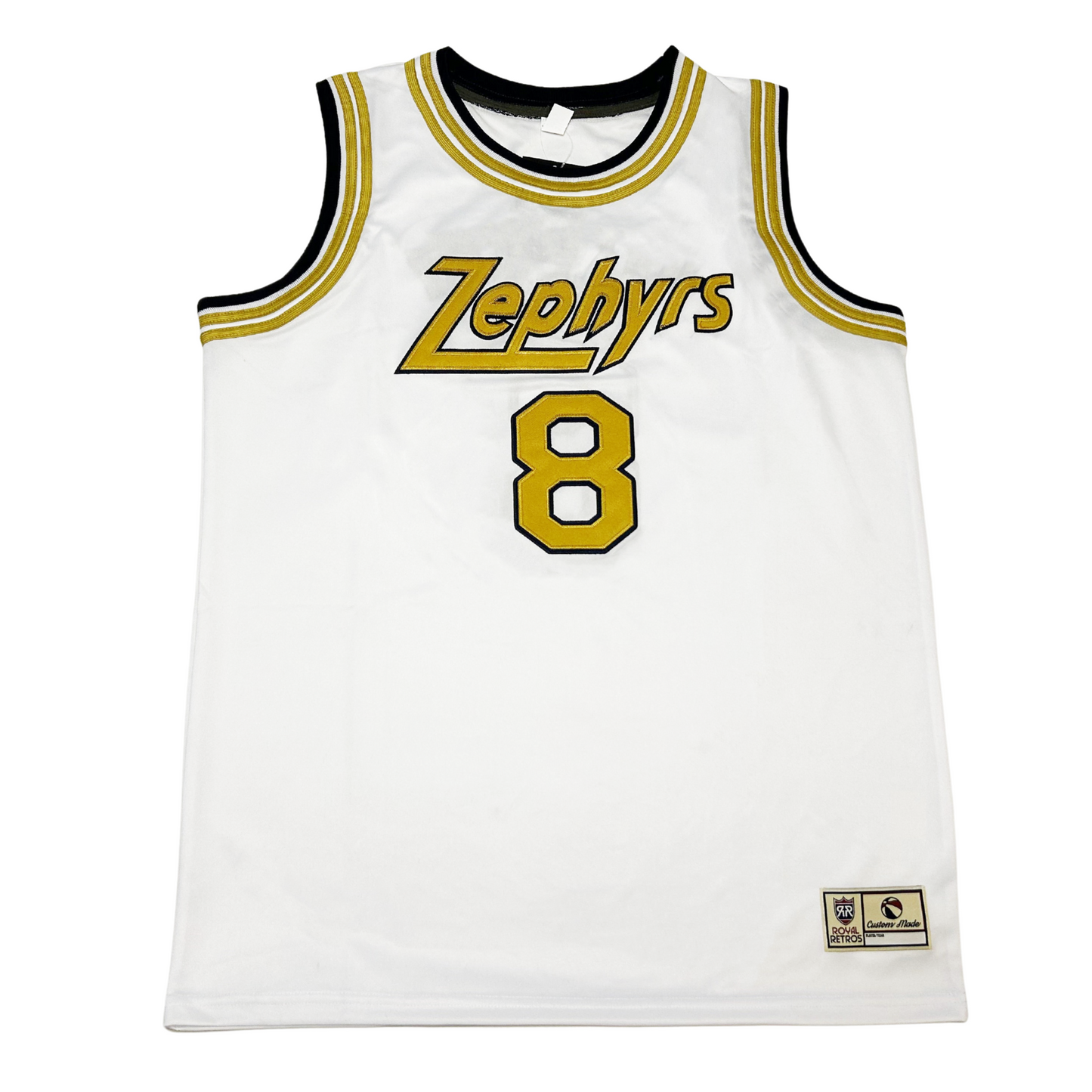 Chicago Zephyrs Jersey Zephyrs #8 front white Royal Retros