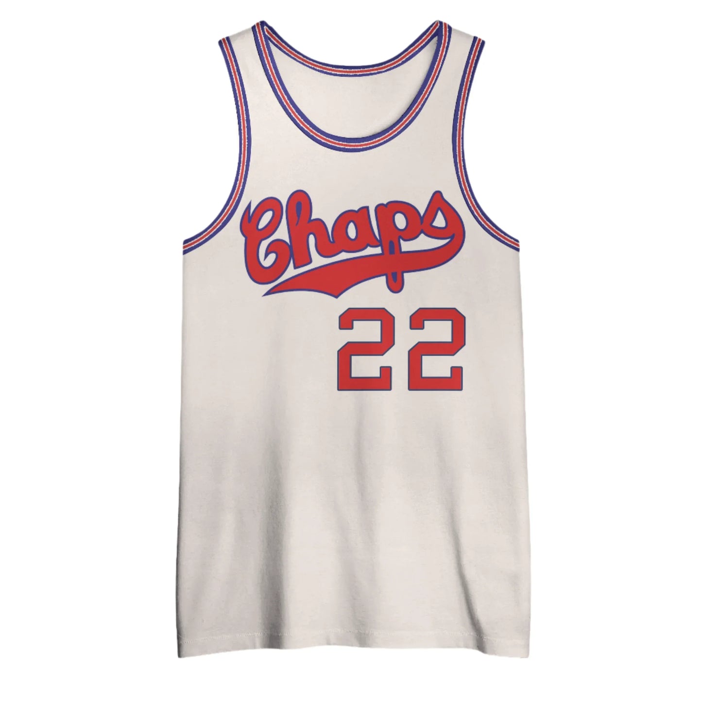 White Dallas Chaparrals jersey with red lettering and number inspired by Cliff Hagan