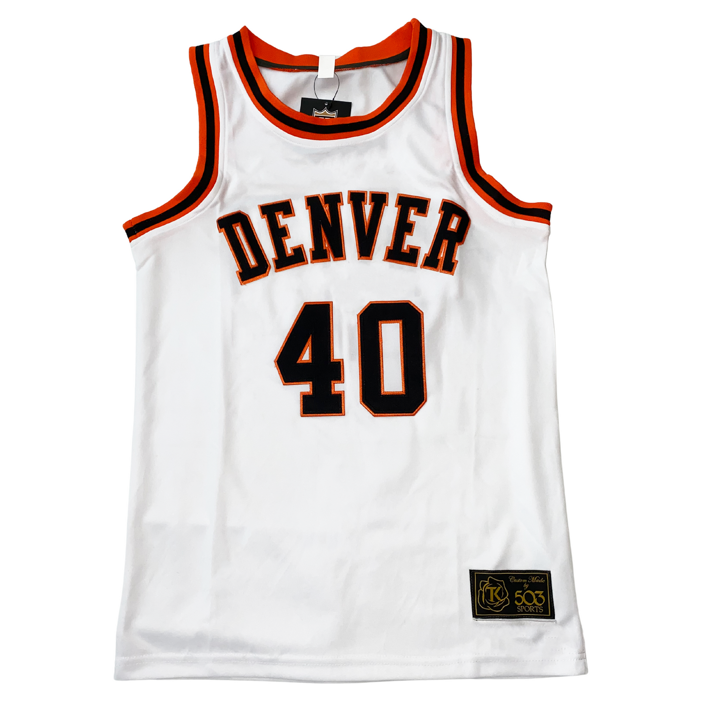 White Denver Rockets jersey showcasing team spirit and style for fans