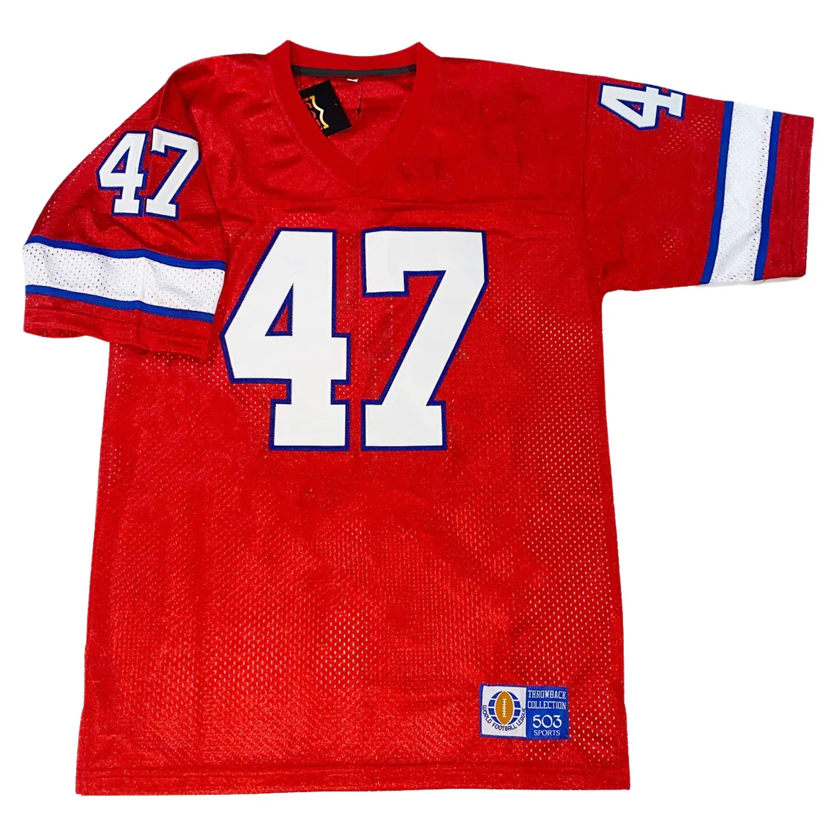 Florida Blazers WFL Jersey red with white numerals with blue trim Royal Retros