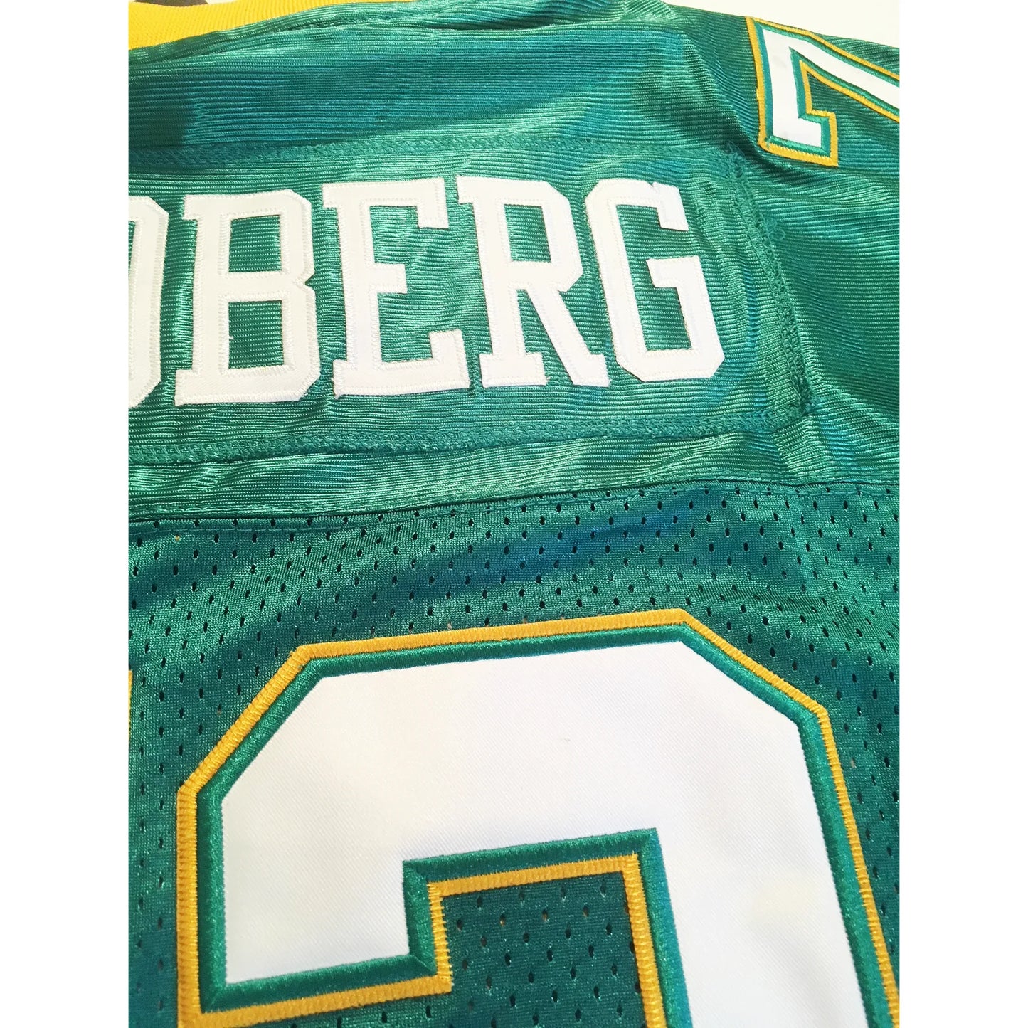 Sacramento Surge WLAF Jersey Goldberg white lettering close-up Royal Retros