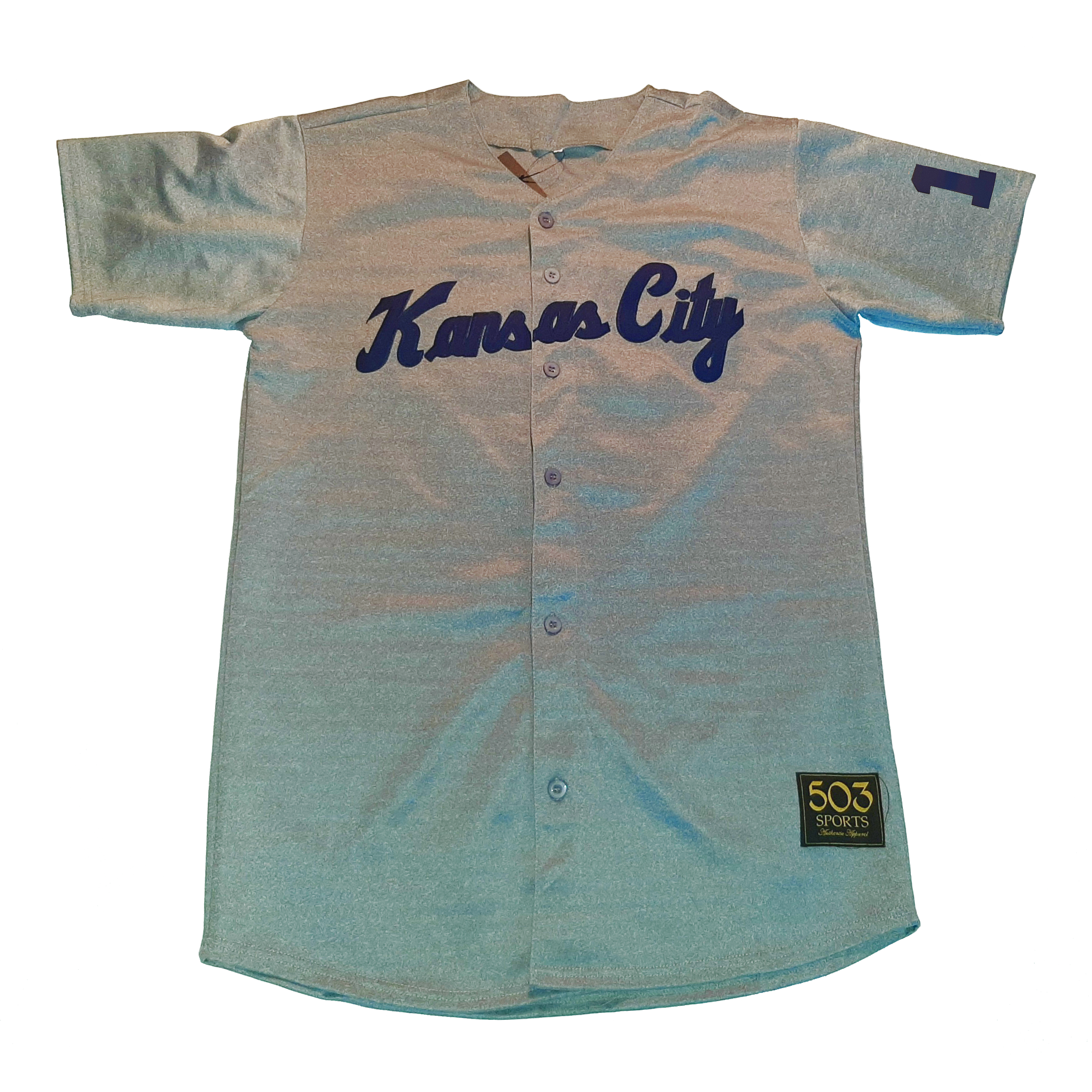 Kansas City Baseball Jersey - Gray/Royal - 5XL - Royal Retros