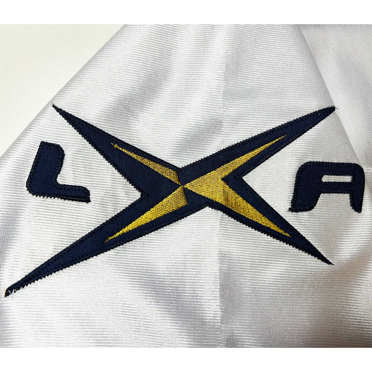 Los Angeles Xtreme XFL Jersey close=up LA Extreme logo Royal Retros