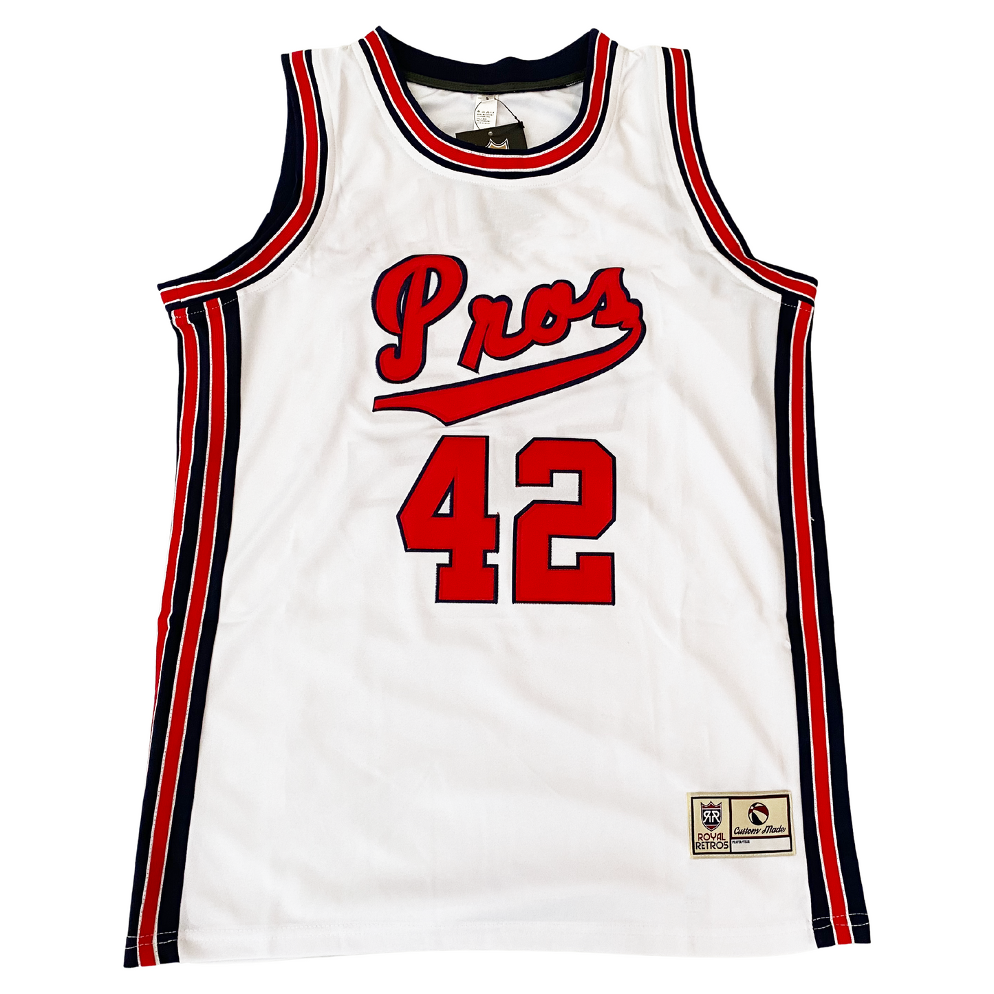 White Memphis Pros Jersey featuring bold red accents for a striking sports look
