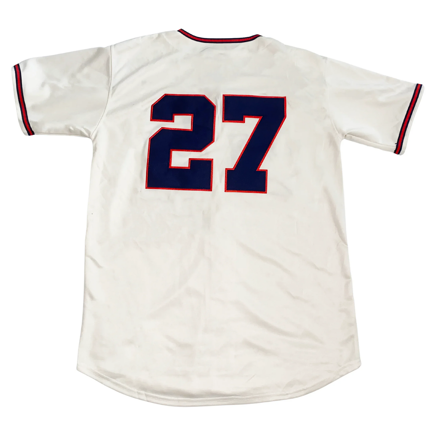 White Oakland Oaks Baseball jersey with number 27, individually handmade design