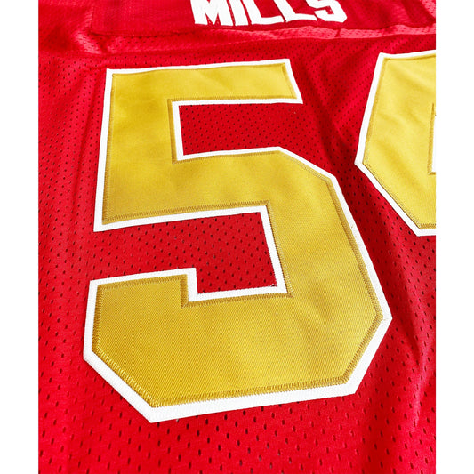 Philadelphia Stars - Baltimore Stars USFL Jersey red with white lettering and gold numbers close-up Royal Retros