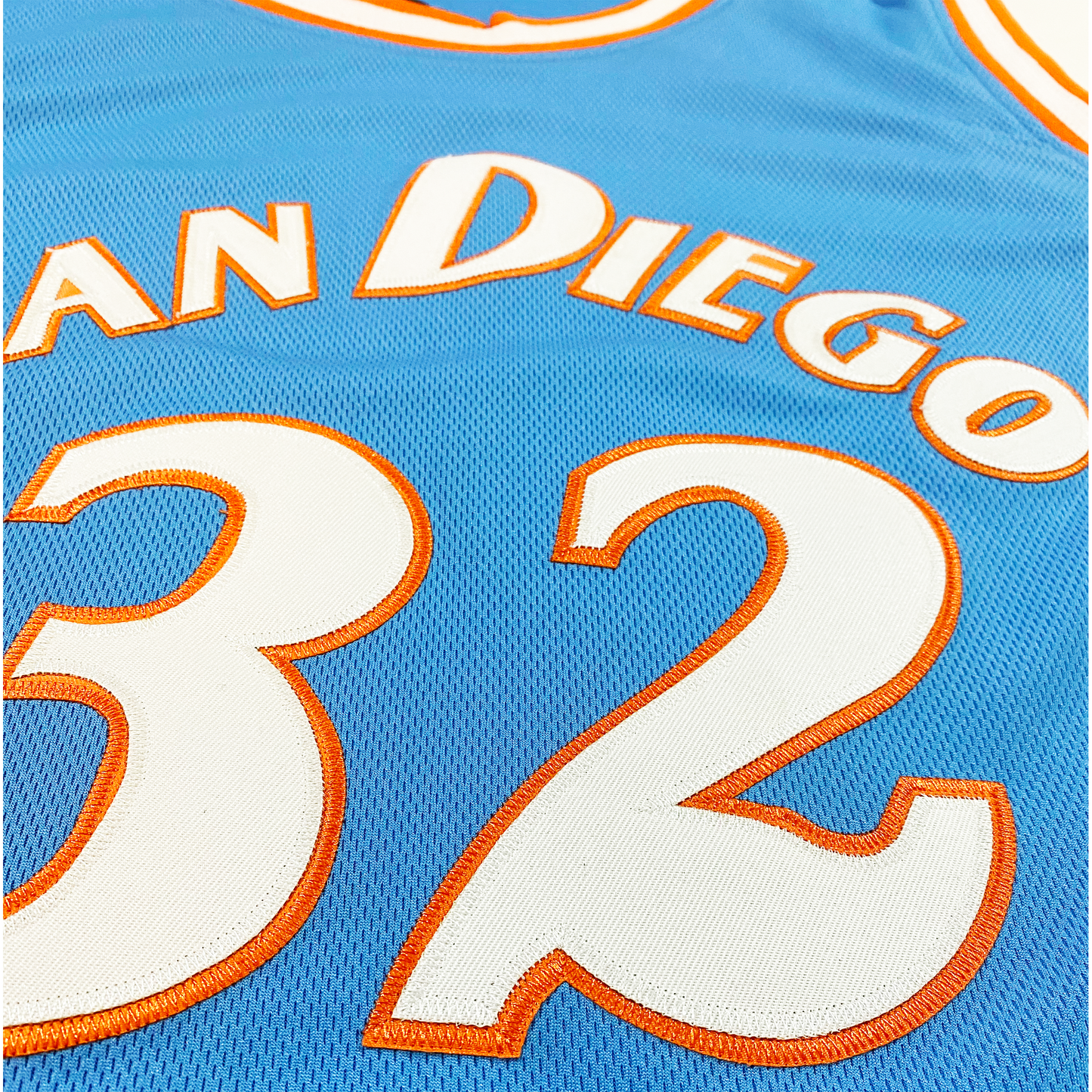San Diego Basketball Jersey close-up #32 Royal Retros