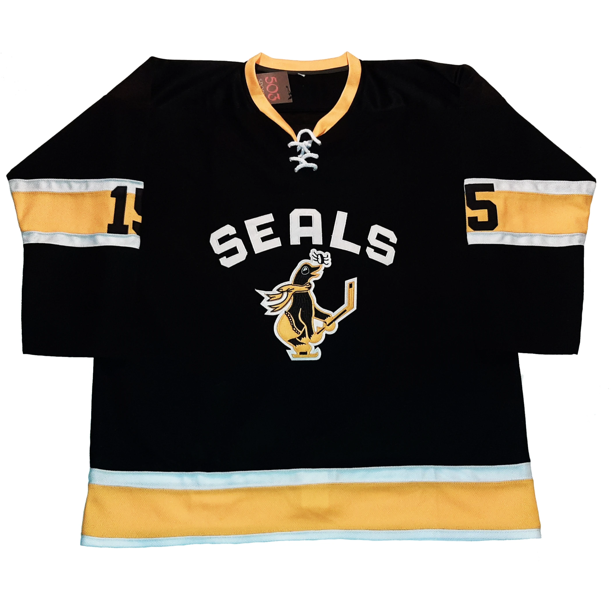 Custom Black Black-Gold Hockey Jersey Women's Size:S