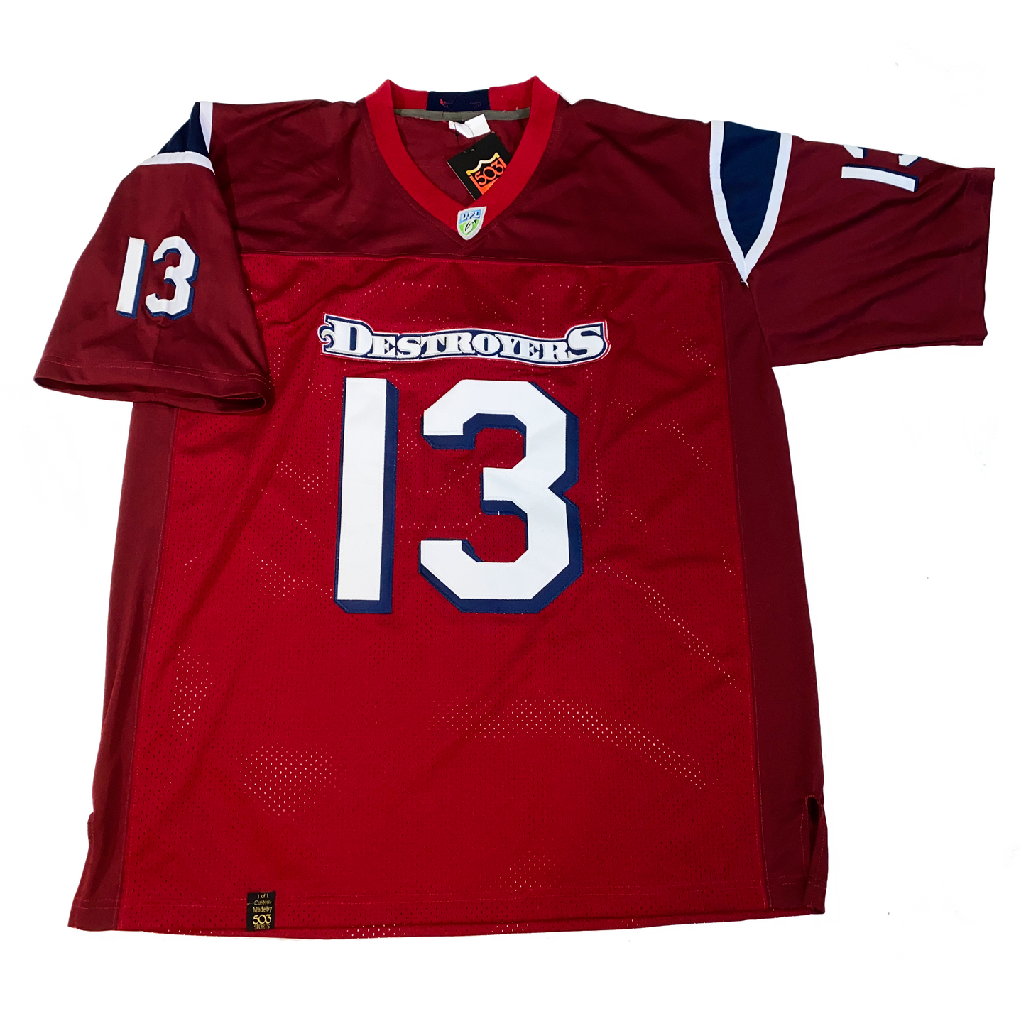 Red Virginia Destroyers Jersey with number 13 perfect for vintage hockey fans