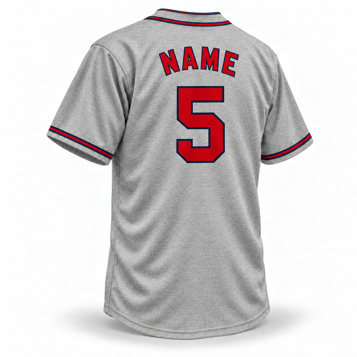 1935 Monarchs NLB Jersey gray wool back, red block NAME and number 5 with navy outline