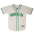 Brooklyn Baseball Jersey - Cream/Green