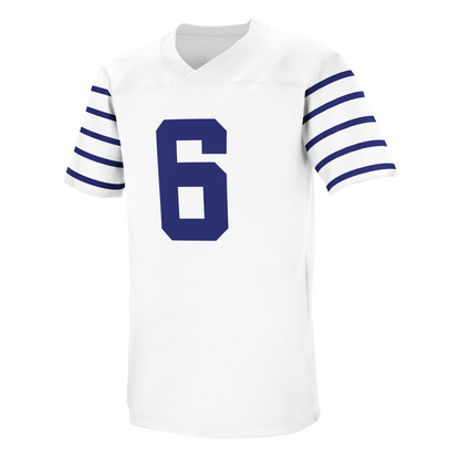 Buffalo Bisons AAFC Jersey white with blue trim and number #6 Royal Retros