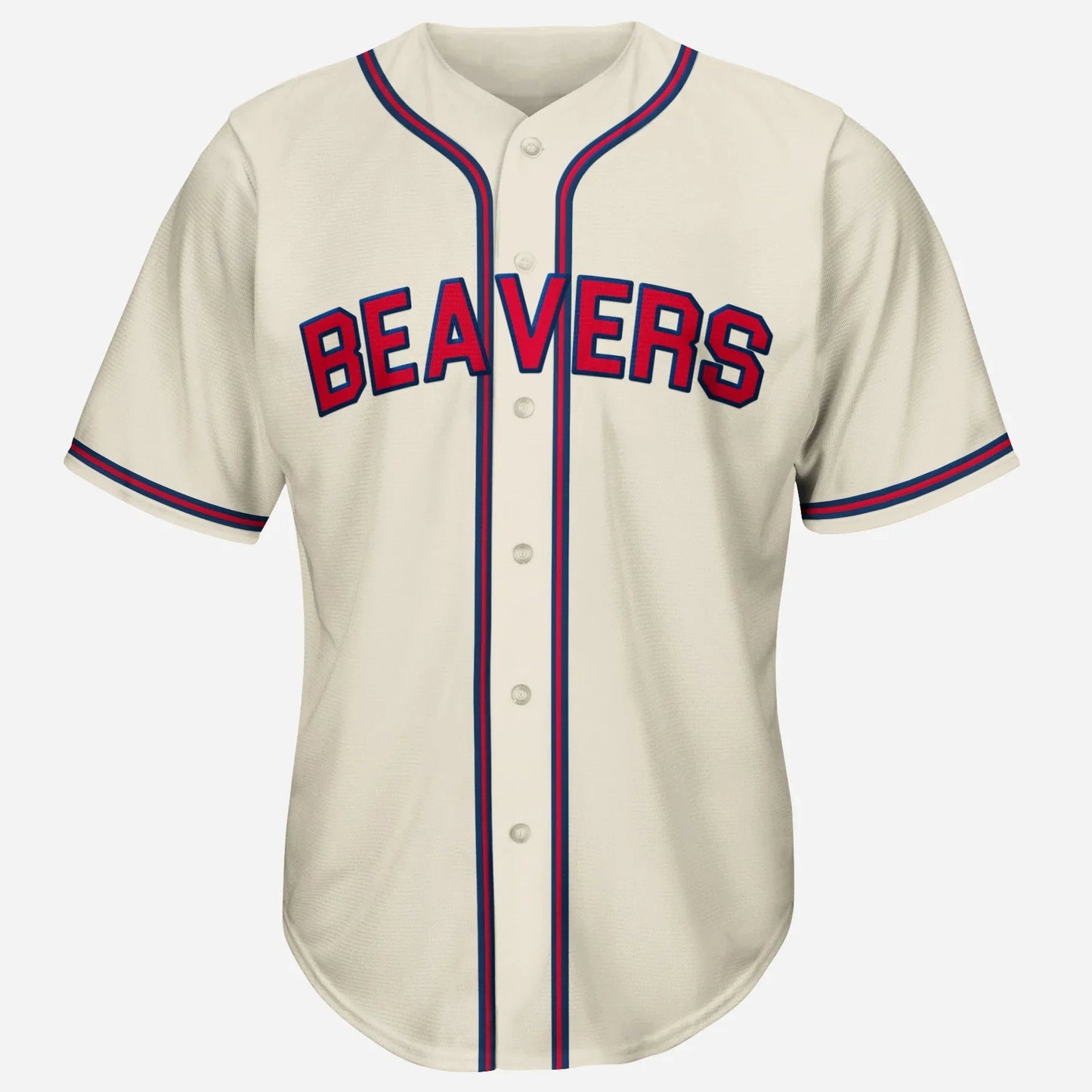 1950 Portland Beavers cream home jersey with red Beavers script — Royal Retros