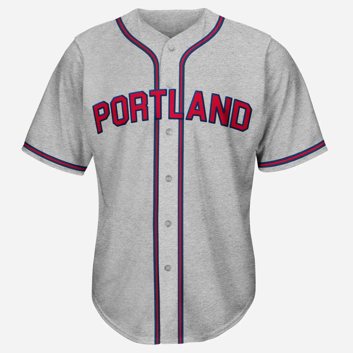 1950 Portland Beavers gray road jersey with red Portland lettering — Royal Retros