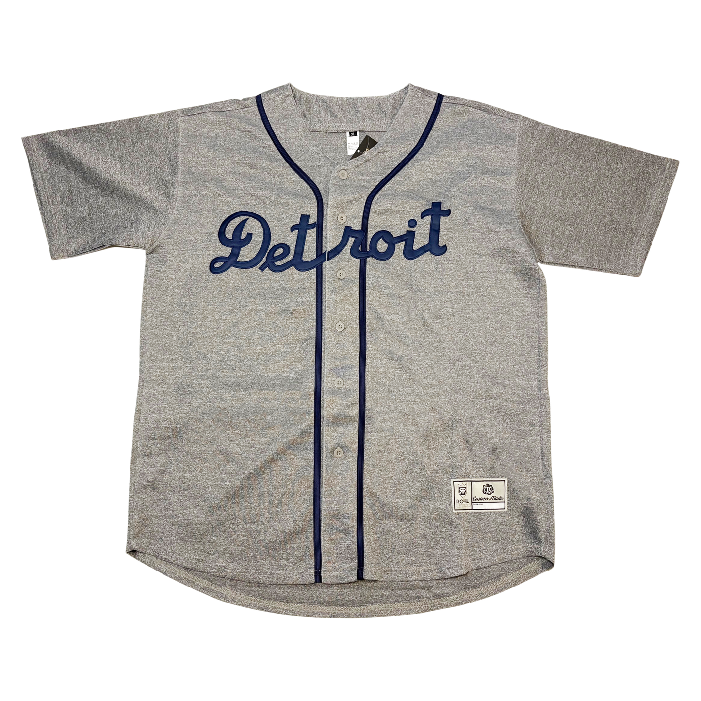 Detroit Script Baseball Jersey - Small / Gray - Jerseys