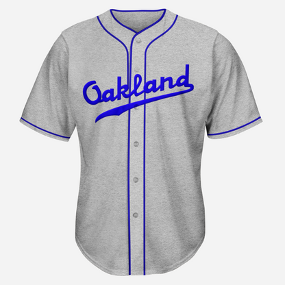 1950 Oakland Oaks Baseball Jersey - Small / Gray - Jerseys
